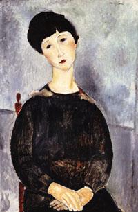 Amedeo Modigliani Yound Seated Girl With Brown Hair oil painting picture